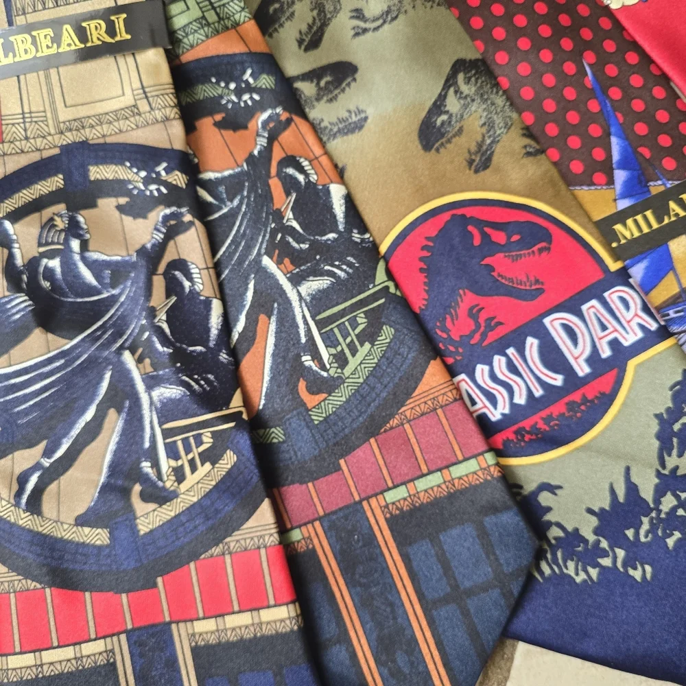 Lot Of 9 Character Satin Ties